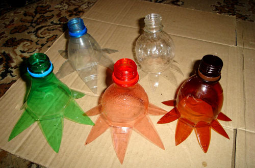 Заготовки цветов из пластиковых бутылок